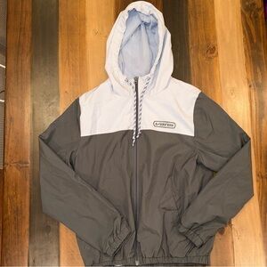 VANS Kastle Blue & Gray Hooded Mesh Lined Full Zip Windbreaker Women's Small